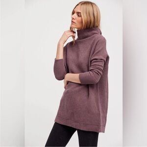 Free People Ottoman sweater tunic size XS mauve purple cozy luxury